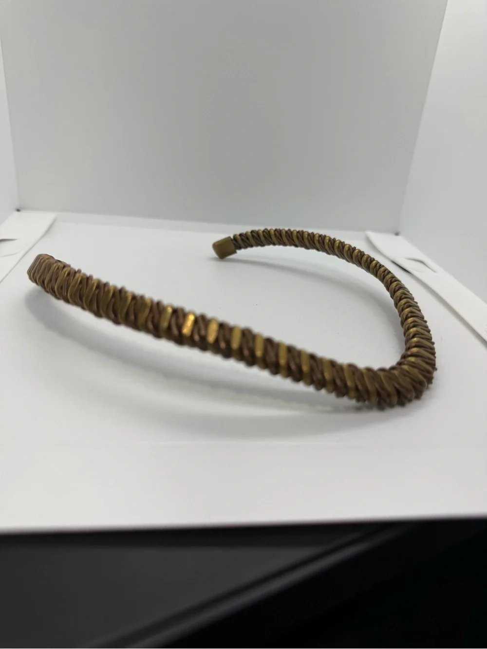 Vintage Heavy Brass Copper Tone Coil Collar Statement Necklace